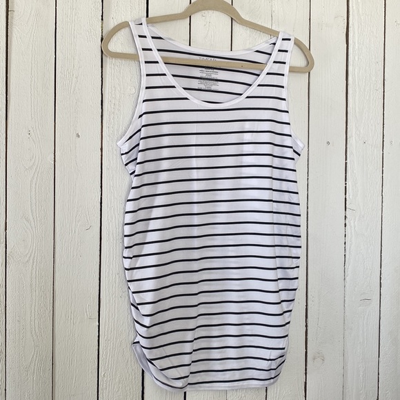 Maternity White Black Tank - Picture 4 of 7